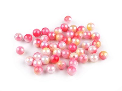 Plastové korálky s mermaid efektem Ø8 mm 20 g{% if variant.name %} – 2 růžová světlá{% endif %}