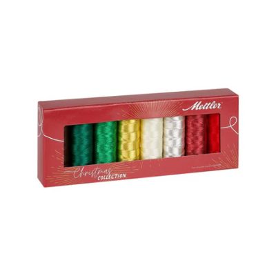 Nitě POLY SHEEN a METALLIC Mettler vánoční sada 8 kusů – fotka 1