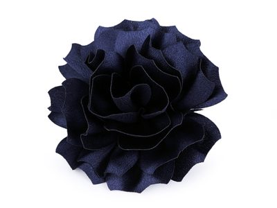 Brož / ozdoba do vlasů saténový květ Ø11 cm{% if variant.name %} – 4 modrá tmavá{% endif %}