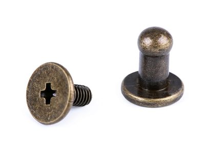 Sedlářský nýt šroubovací Ø4 mm 5 párů{% if variant.name %} – 2 staromosaz{% endif %}