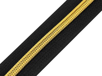 Zip spirálový No 5 s metalickými zoubky metráž{% if variant.name %} – 4 (322) černá zlatá{% endif %}