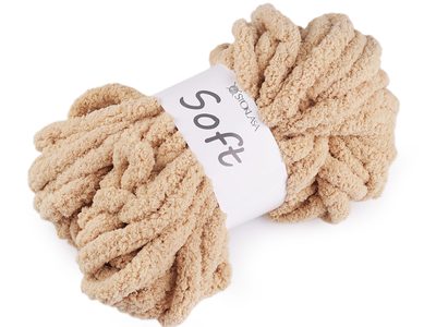 Pletací příze žinylková Soft 250 g{% if variant.name %} – 4 béžová světlá{% endif %}