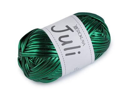 Pletací příze Juli metalická 100 g{% if variant.name %} – 7 (14) zelená tmavá{% endif %}