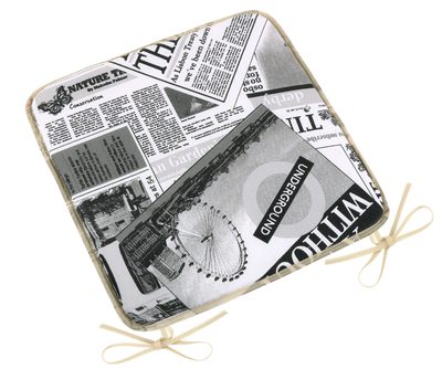 Sedák EMA hladký Černá,Bílá 34/566 40x40 cm{% if product.brand.name %} – Bellatex{% endif %}