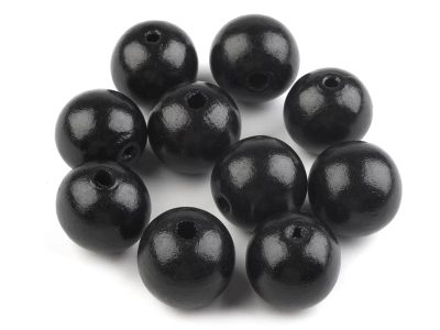 Dřevěné korálky Ø25 mm 10 kusů{% if variant.name %} – 3 (Ø22-25 mm) černá{% endif %}