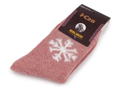 Ponožky vlněné teplé unisex - 7 růžová vločka