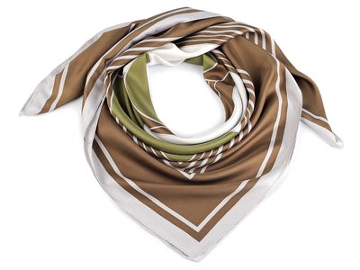 Saténový šátek 90x90 cm{% if variant.name %} – 3 béžová tm.{% endif %}
