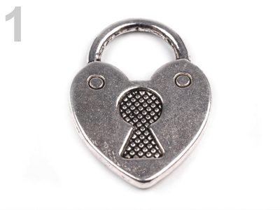 Přívěsek ZÁMEK 15x20mm srdce 230934 – fotka 2