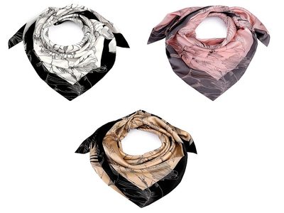 Saténový šátek květy 90x90 cm{% if product.brand.name %} – Stoklasa{% endif %}