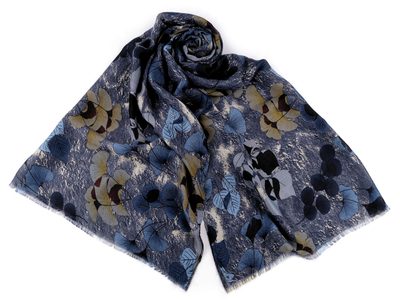 Šátek / šála / pléd ginkgo 90x175 cm{% if variant.name %} – 3 modrá{% endif %}