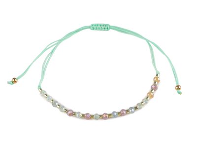 Náramek shamballa broušené korálky s AB efektem{% if variant.name %} – 2 zelená šalvěj světlá{% endif %}