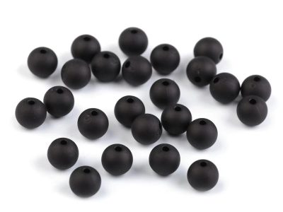 Plastové korálky 25 kusů matné Ø8 mm{% if variant.name %} – 10 (52) černá{% endif %}