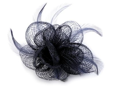 Fascinátor / brož květ Ø10 cm{% if variant.name %} – 4 modrá tmavá{% endif %}