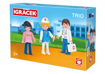 IGRÁČEK TRIO Léčíme set 3 figurky s doplňky v krabičce – fotka 2