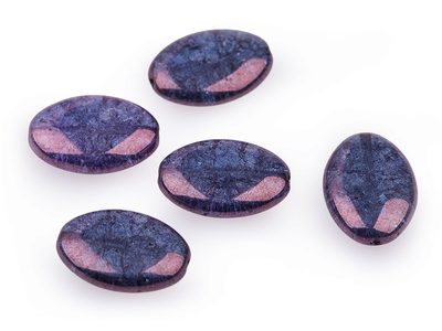 Skleněné korálky praskačky ovál s listrem 14x20 mm 5ks{% if product.brand.name %} – Galanterka{% endif %}