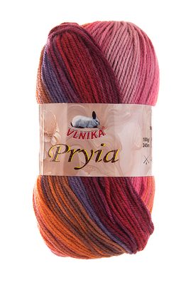 Akrylová pletací příze Pryia 100 g{% if variant.name %} – 105 červeno-růžová multikolor{% endif %}