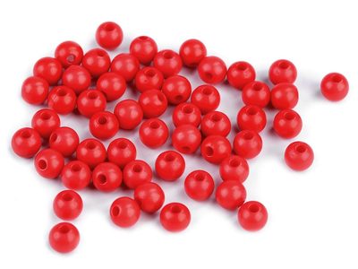 Plastové korálky Color Ø6 mm 100ks{% if variant.name %} – 5 červená (S009){% endif %}