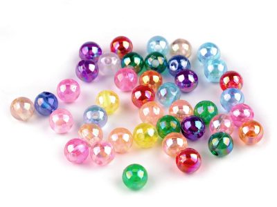 Plastové korálky s AB efektem Ø6 a 8 mm 10 g{% if variant.name %} – 2 (Ø8 mm) mix{% endif %}