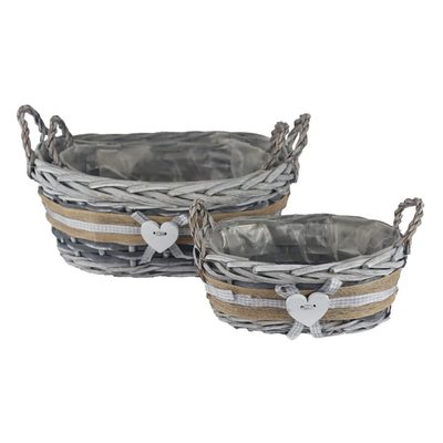 Obal s plastem šedý, S/3 P2041 - 22x15x9/13cm,25x17,5x10/14cm,30x23x12/17cm{% if product.brand.name %} – Morex{% endif %}