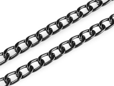 Řetěz plochý lehký šíře 13 mm, metráž{% if variant.name %} – 2 nikl černý{% endif %}