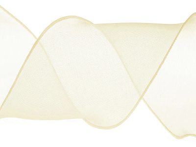 Organzová stuha s perleťovým leskem šíře 80 mm návin 13,5m{% if variant.name %} – 6 krémová světlá - perleť{% endif %}