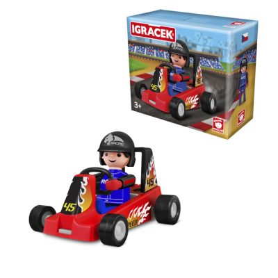 IGRÁČEK Závodník s motokárou 7,5cm červená v krabičce{% if product.brand.name %} – Efko{% endif %}