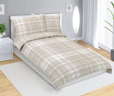 Krepové povlečení Béžová,Bílá 80/311{% if variant.name %} – 140x220 cm, 70x90 cm{% endif %}