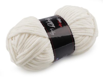 Pletací žinylková příze Happy Baby 100 g{% if variant.name %} – 2 (41005) krémová nejsvět.{% endif %}
