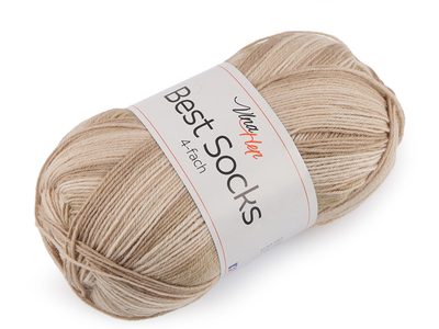 Pletací příze Best Socks samovzorovací / ponožkovka 100 g{% if variant.name %} – 19 (7412) béžová{% endif %}