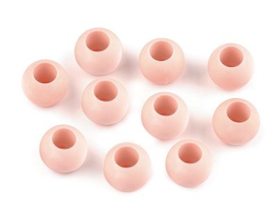 Plastové korálky s velkým průvlekem matné 10x12 mm 10ks{% if variant.name %} – 4 (6) pudrová{% endif %}