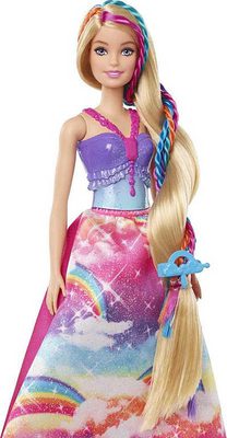 MATTEL BRB Panenka Barbie princezna s barevnými vlasy s nástrojem a doplňky – fotka 4