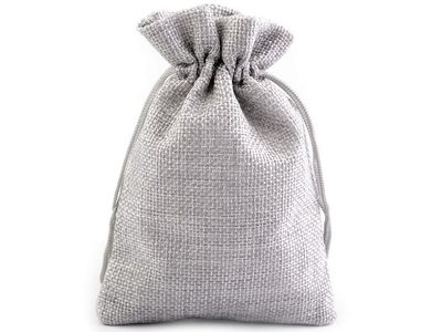 Dárkový pytlík 10x12 cm imitace juty{% if variant.name %} – 4 šedá perlová{% endif %}