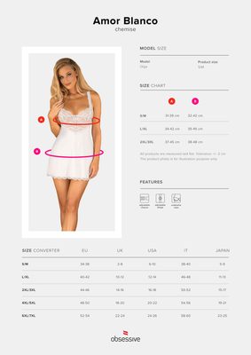 Svůdná košilka Amor Blanco chemise - Obsessive – fotka 1