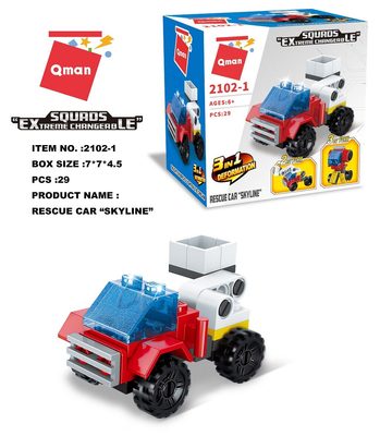 Squros Extreme Changeable 2102-1 Záchranný vůz Skyline 3v1 29 dílků – fotka 1