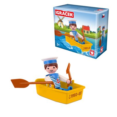 IGRÁČEK Námořník s lodičkou figurka 7,5cm v krabičce{% if product.brand.name %} – Efko{% endif %}