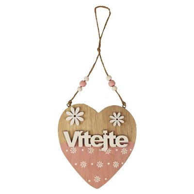 Srdce k zavěšení - VÍTEJTE D5547 - 11,5 x 12 x 0,6 cm / 26 cm{% if product.brand.name %} – Morex{% endif %}