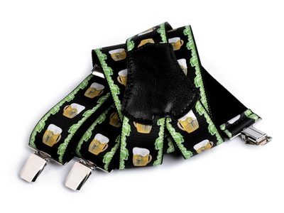 Pánské šle PIVAŘSKÉ široké 4 cm délka 120 cm{% if variant.name %} – 13 černá zelená{% endif %}