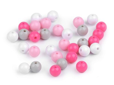 Plastové korálky Color Ø8 mm barevný mix 50 kusů{% if variant.name %} – 7 mix{% endif %}