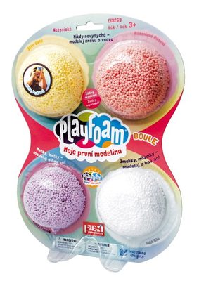 PlayFoam® Modelína/Plastelína kuličková 4 barvy na kartě 18x27x4cm – fotka 1