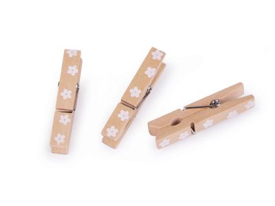 Dřevěný kolíček srdce, květ 7x45 mm balení 8 kusů{% if variant.name %} – 2 přírodní sv. - květ{% endif %}