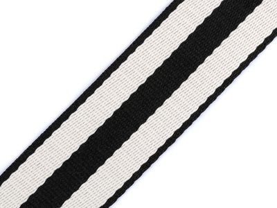 Popruh BA+PES šíře 38 mm METRÁŽ{% if variant.name %} – 5 (15) béžovobílá černá{% endif %}