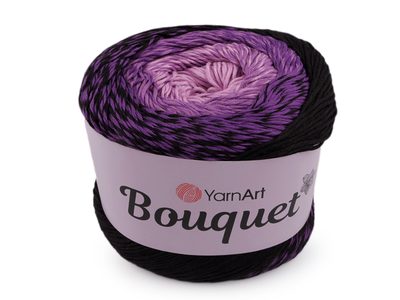 Bavlněná pletací příze Bouquet 250 g - 10 (724) černá fialová