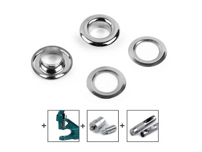 Průchodky s podložkou vnitřní Ø8 mm / vnější Ø15 mm lesklé 10 párů{% if product.brand.name %} – Galanterka{% endif %}