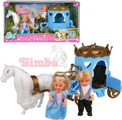 Panenka Evička princezna a panák Timmy 12cm set s kočárem a doplňky{% if product.brand.name %} – Simba{% endif %}