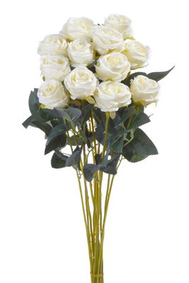 Kytice umělých růží 5 cm x 54 cm 12 ks - krémová{% if product.brand.name %} – Canea{% endif %}