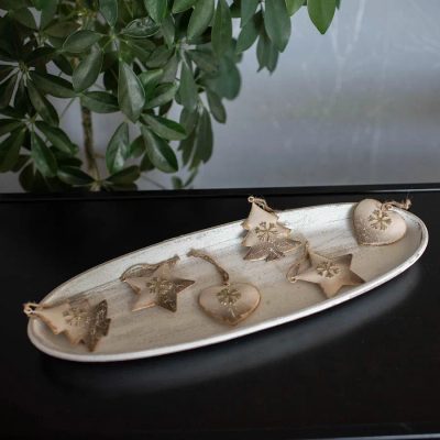 Dekorace k zavěšení, 6 ks K2837-01 - 5,5-6,5 x 1 x 5,5-7,5 cm – fotka 2