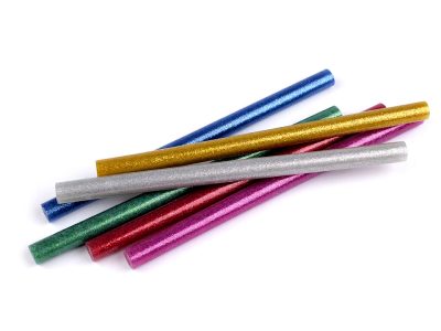 Barevné tavné lepidlo Ø11 mm s glitry balení 6 KUSŮ{% if product.brand.name %} – Galanterka{% endif %}