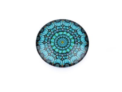 Skleněný kabošon mandala, strom života Ø25 mm{% if variant.name %} – 4 tyrkysová mandala{% endif %}