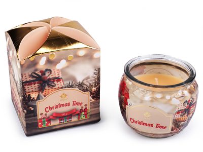 Vánoční vonná svíčka ve skle 90 g{% if variant.name %} – 3 (Christmas Time) krémová{% endif %}