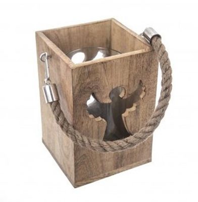 Svícen mango/sklo anděl O0408 - 13,5 x 13,5 x 20 cm{% if product.brand.name %} – Morex{% endif %}